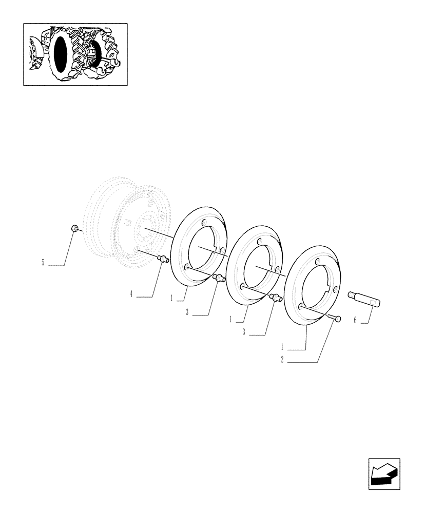 Схема запчастей Case IH MXU110 - (1.49.6[02]) - (VAR.472/1) REAR BALLAST - BAR AXLE (05) - REAR AXLE