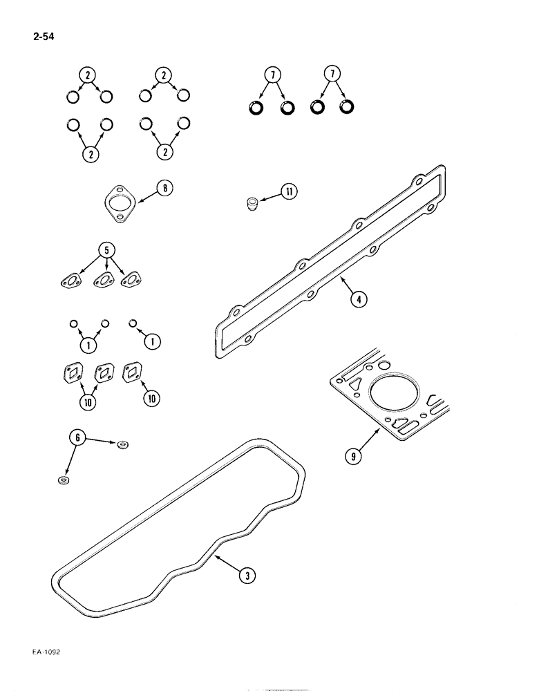 Схема запчастей Case IH 385 - (2-054) - SERVICE KITS, COMPLETE SERVICE ENGINE (02) - ENGINE