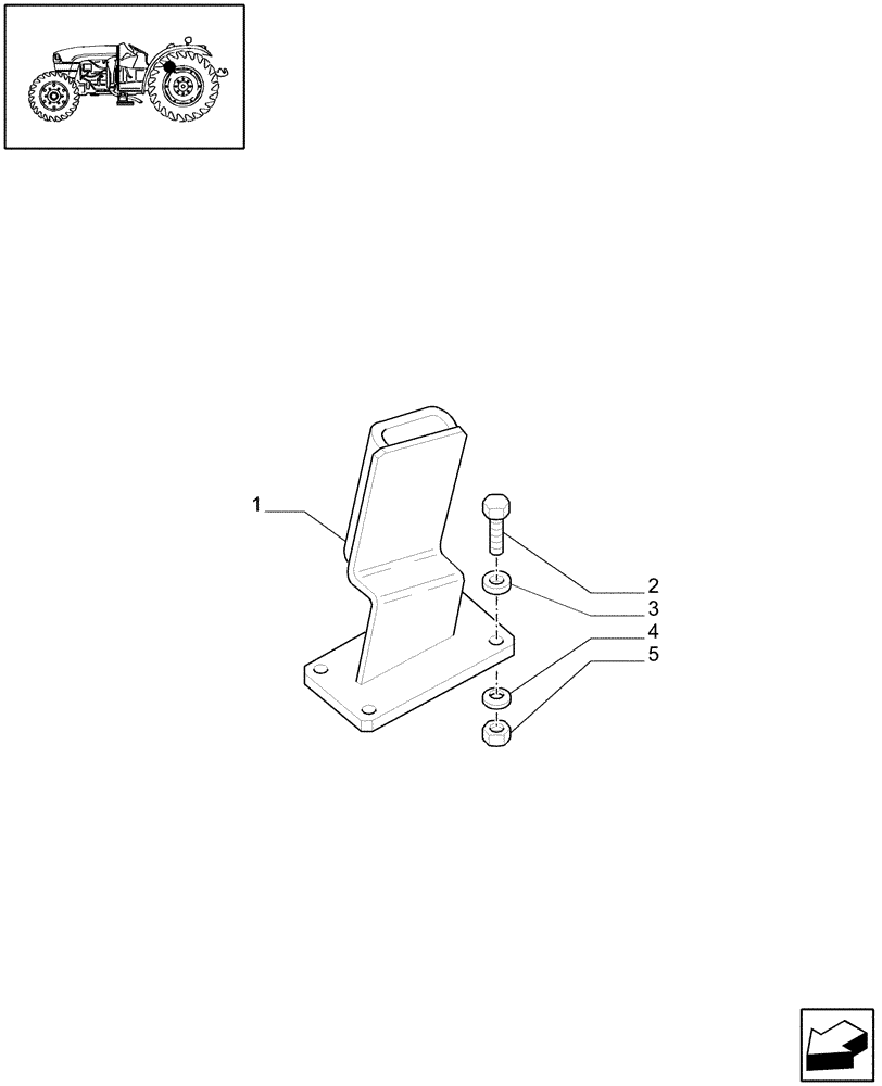 Схема запчастей Case IH JX1085C - (1.89.4) - (VAR.895) TRAILER BRAKE BRACKET (ITALY) (09) - IMPLEMENT LIFT