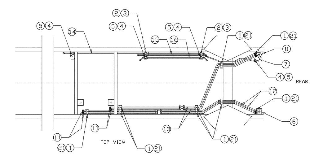 Схема запчастей Case IH PATRIOT WT - (06-013) - STEEL HYDRAULIC TUBES AND CLAMPS Hydraulic Plumbing