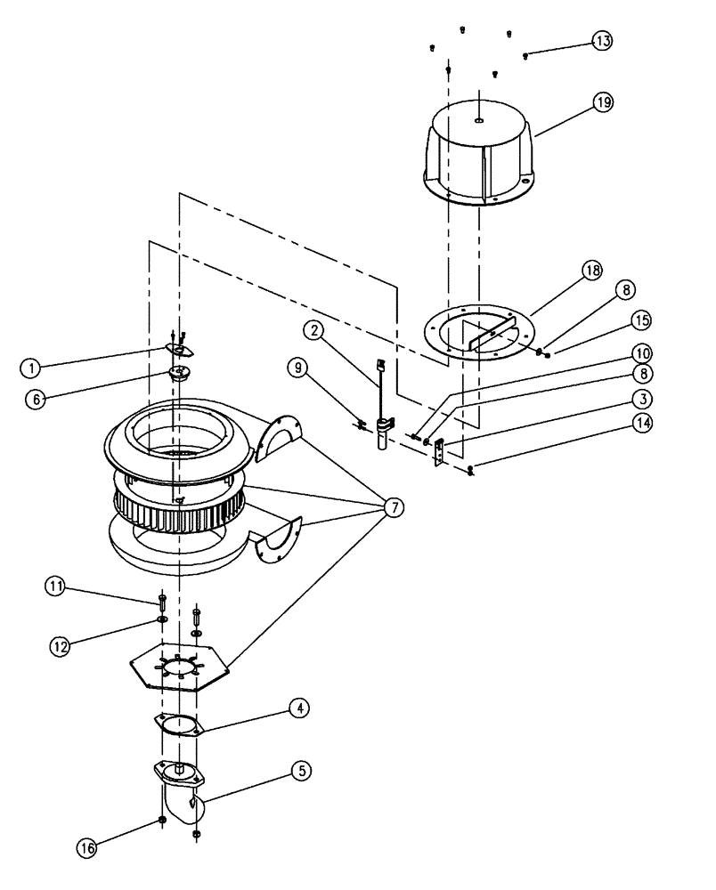 Схема запчастей Case IH FLX810 - (01-018) - FAN GROUP, 6” CCW Basic Unit