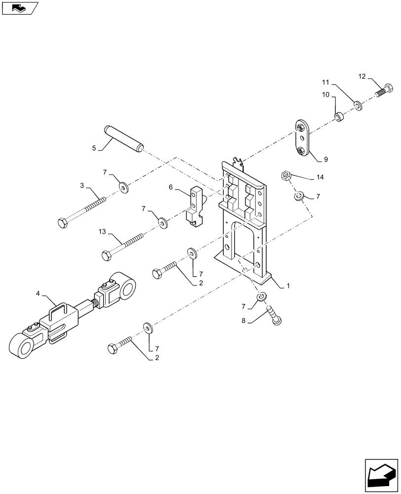 Схема запчастей Case IH STX375 - (09-03[01]) - THREE POINT HITCH UPPER LINK WITH POWER TAKEOFF (09) - CHASSIS/ATTACHMENTS