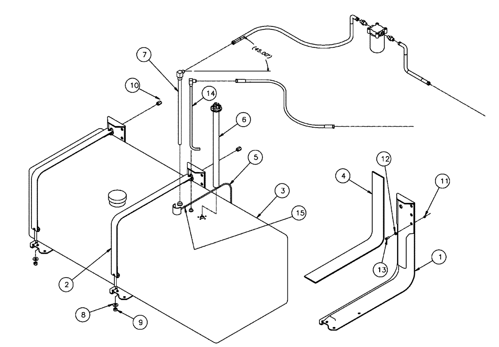 Схема запчастей Case IH FLX3300B - (02-009) - FUEL TANK GROUP (01) - ENGINE