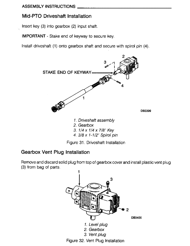 Схема запчастей Case IH M172 - (53) - ASSEMBLY INSTRUCTIONS, MID-PTO DRIVESHAFT INSTALLATION (05) - SERVICE & MAINTENANCE