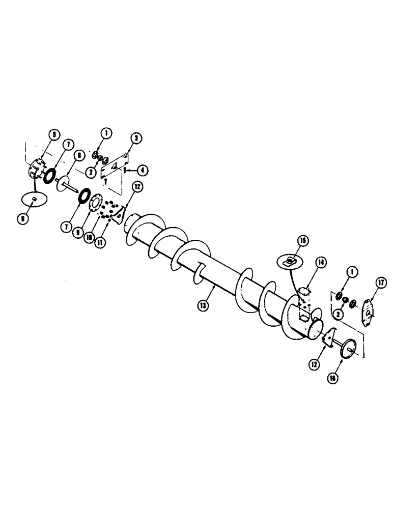 Схема запчастей Case IH 1255 - (114) - PEA SPECIAL AUGER (58) - ATTACHMENTS/HEADERS