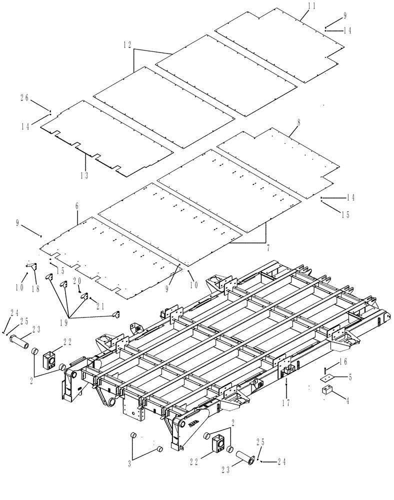 Схема запчастей Case IH 625 - (80.200.15) - MODULE, FLOOR (80) - CROP STORAGE/UNLOADING