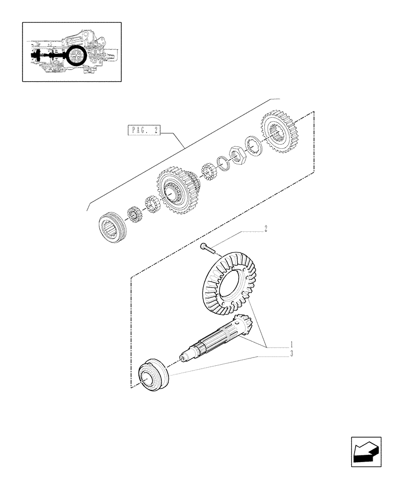 Схема запчастей Case IH JX1070C - (1.32.1[01]) - CENTRAL REDUCTION GEARS (03) - TRANSMISSION