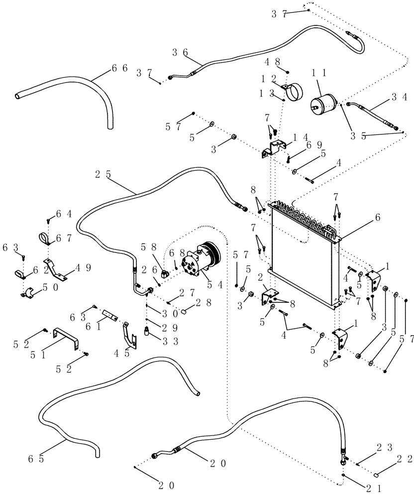 Схема запчастей Case IH MX255 - (09-43) - AIR CONDITIONING - CONDENSER (09) - CHASSIS/ATTACHMENTS