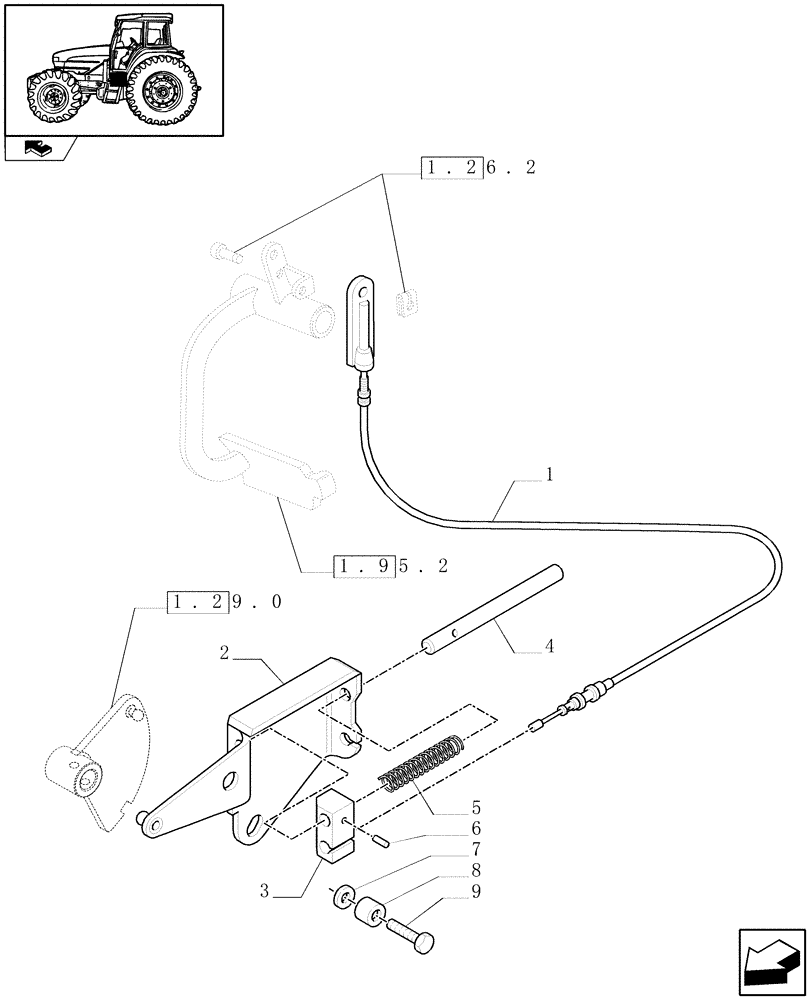 Схема запчастей Case IH FARMALL 105U - (1.27.4) - 12X12 TRANSMISSION - REVERSER INTERLOCK MECHANISM (03) - TRANSMISSION