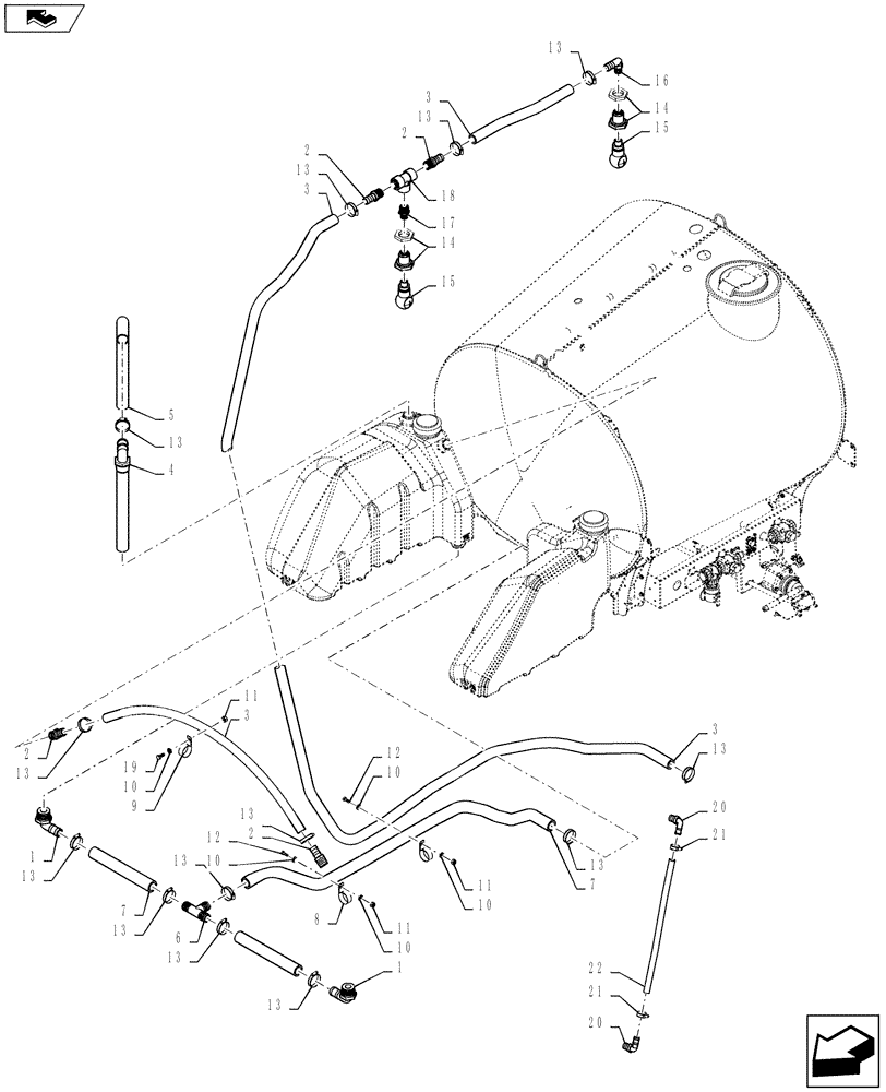 Схема запчастей Case IH 3330 - (75.120.11[02]) - RINSE TANK PLUMBING, SN YCT033001 AND AFTER (75) - SOIL PREPARATION