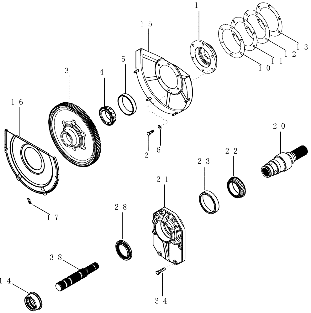 Схема запчастей Case IH MX285 - (06-52) - POWER TAKE OFF ASSEMBLY - OUTPUT SHAFT, SINGLE SPEED REVERSIBLE SHAFT (06) - POWER TRAIN