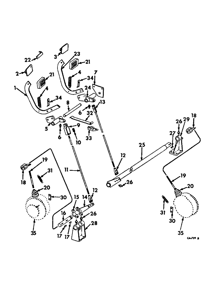 Схема запчастей Case IH 715 - (04-02) - BRAKES, BRAKE PEDAL AND LINKAGE (5.1) - BRAKES