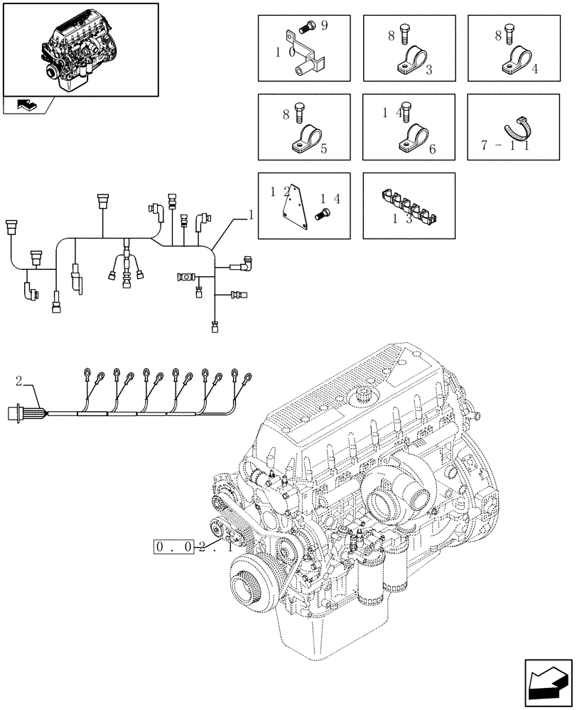 Схема запчастей Case IH F3AE0684N E907 - (0.17.3) - MOTOR ELECTRIC INSTALLATION (504139410) 