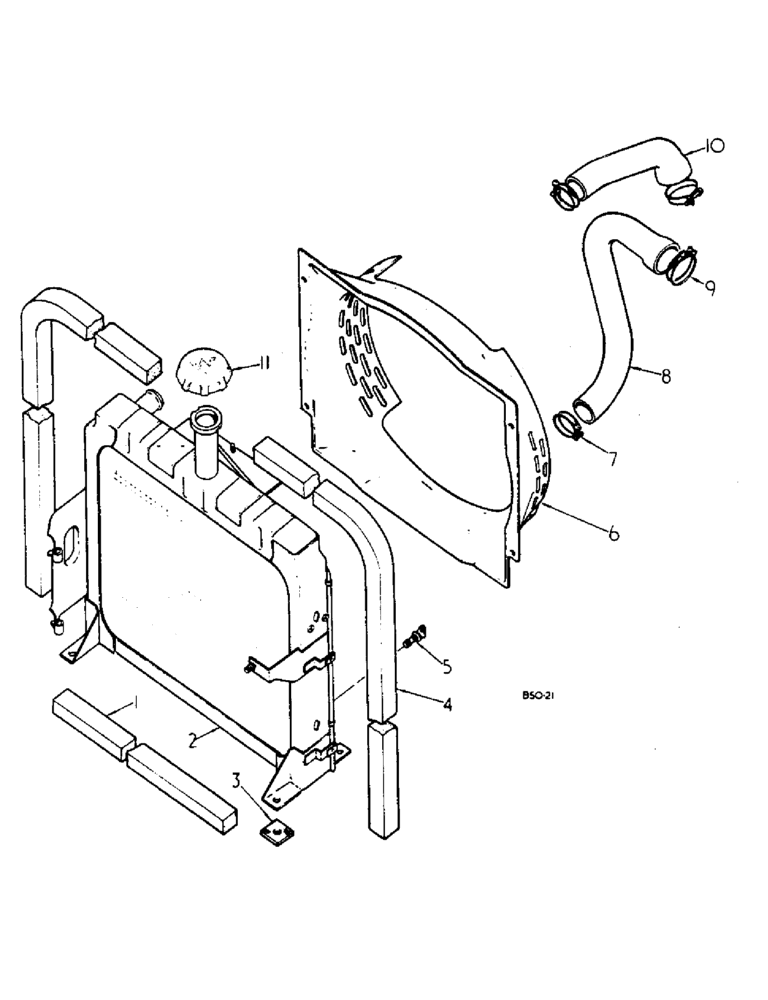 Схема запчастей Case IH 584 - (06-02) - RADIATOR AND CONNECTIONS Cooling