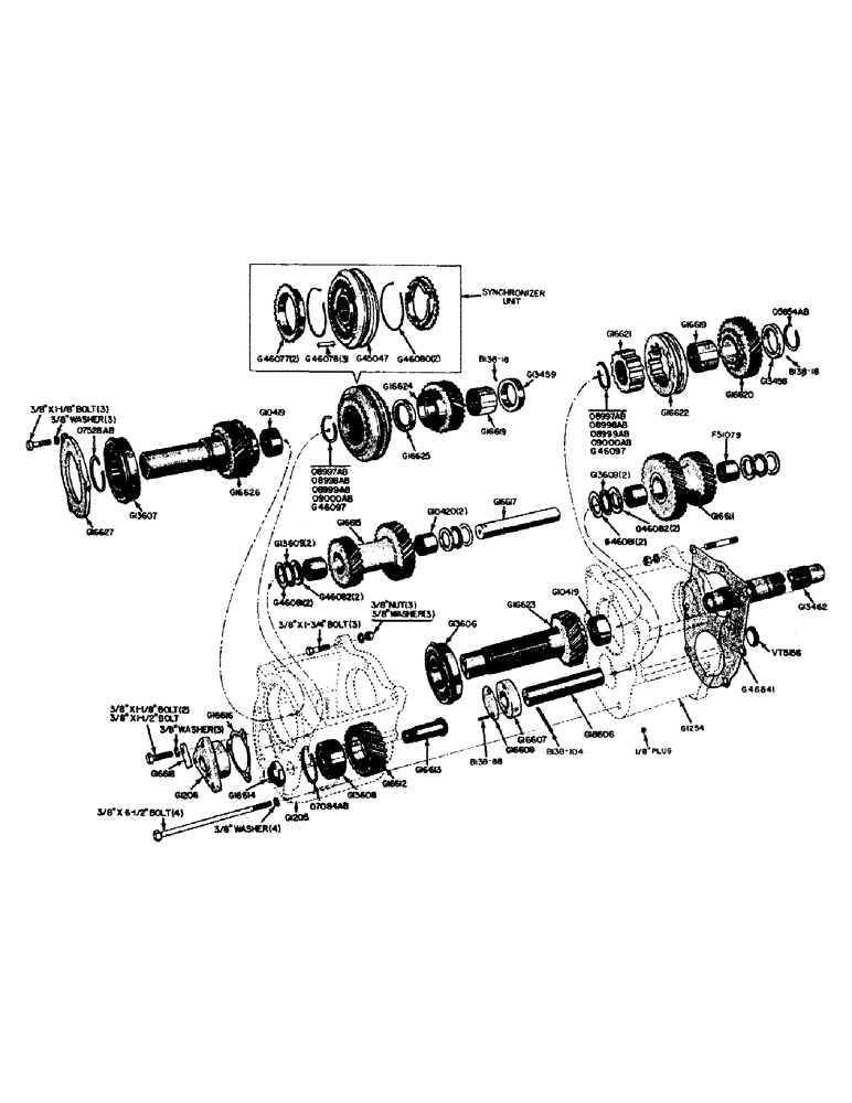 Схема запчастей Case IH 600B-SERIES - (060) - SHUTTLE AND LOW RANGE GEAR HOUSING, 500B SERIES (06) - POWER TRAIN