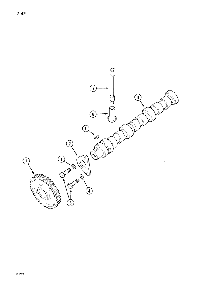 Схема запчастей Case IH 495 - (2-042) - CAMSHAFT (02) - ENGINE