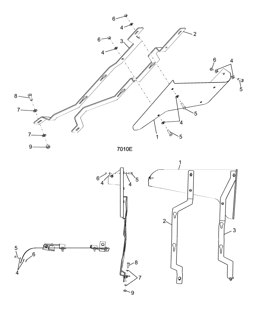 Схема запчастей Case IH AFX8010 - (E.34.A.78[3]) - SHIELD & BRACKETS, FRONT, L.H. E - Body and Structure