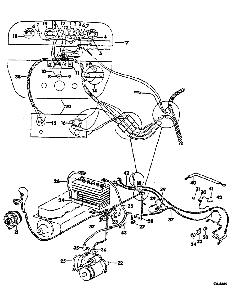 Схема запчастей Case IH 674 - (08-06) - ELECTRICAL, BASIC TRACTOR WIRING, CARBURETED ENGINE TRACTORS, SERIAL NO. 108104 AND BELOW (06) - ELECTRICAL