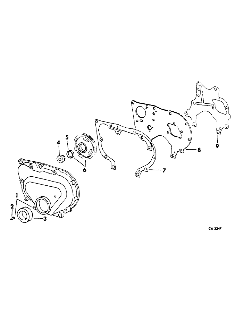 Схема запчастей Case IH C-200 - (G-13) - CRANKCASE FRONT COVER AND IDLER GEAR, 574, 674, 2500A, 2500B, 2505B, 2510B AND 2514B TRACTORS 