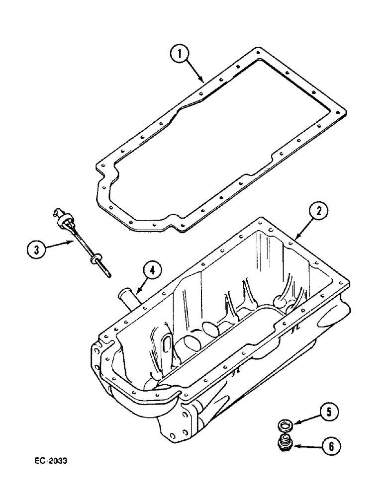 Схема запчастей Case IH 833 - (2-84) - OIL PAN (02) - ENGINE