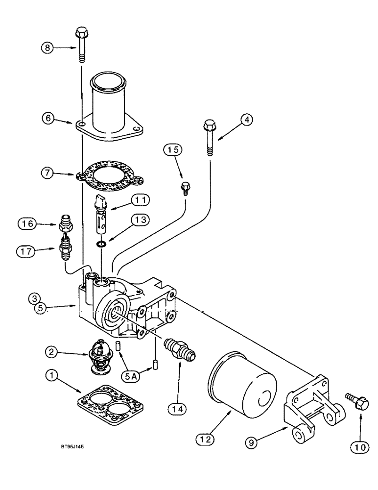 Схема запчастей Case IH 2055 - (2-30) - THERMOSTAT HOUSING AND WATER FILTER, 6TA-830 ENGINE (01) - ENGINE