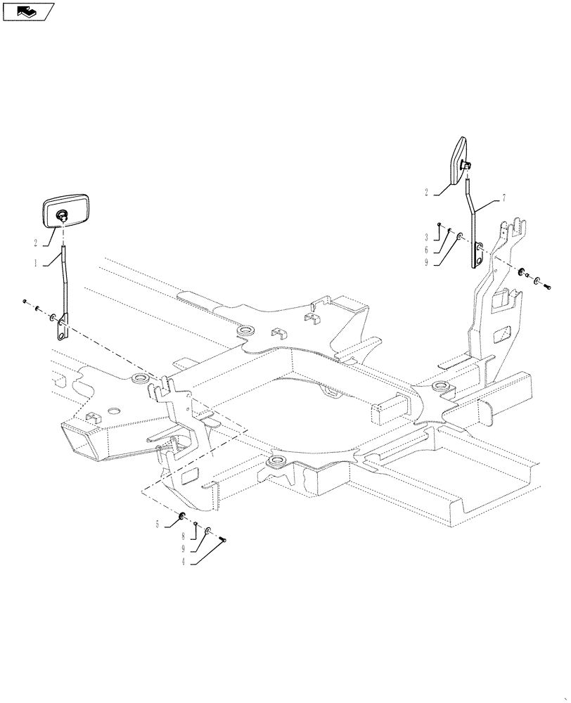 Схема запчастей Case IH 3230 - (88.100.02) - MIRROR ASSEMBLY, MANUAL (88) - ACCESSORIES