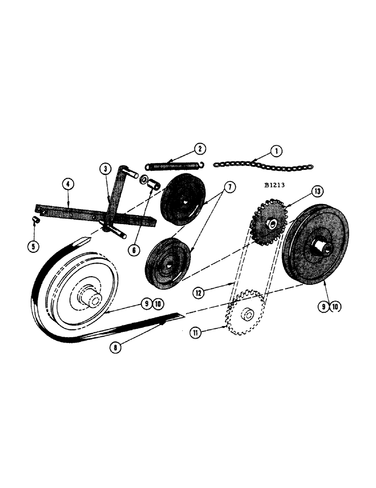 Схема запчастей Case IH 1010 - (036[A]) - JACKSHAFT DRIVE (58) - ATTACHMENTS/HEADERS