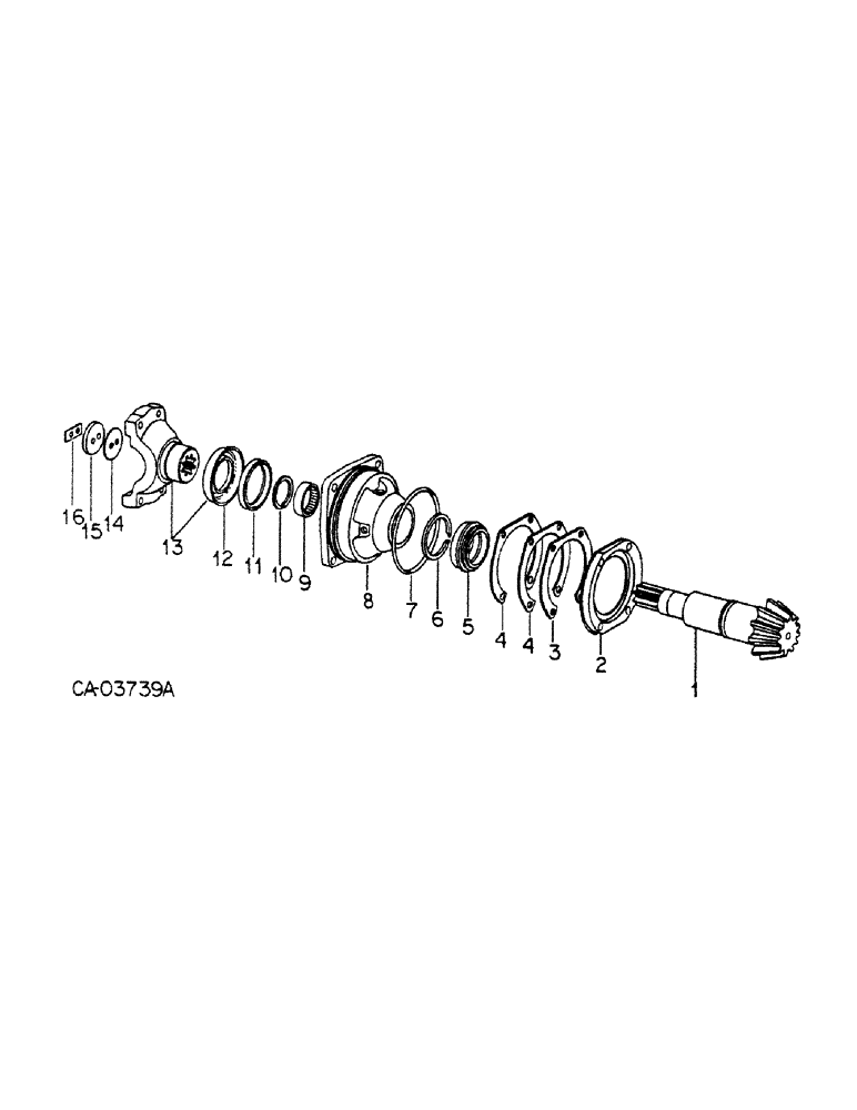 Схема запчастей Case IH 4386 - (07-31) - DRIVE TRAIN, PINION BEARING REAR, 4386 TRACTOR (04) - Drive Train