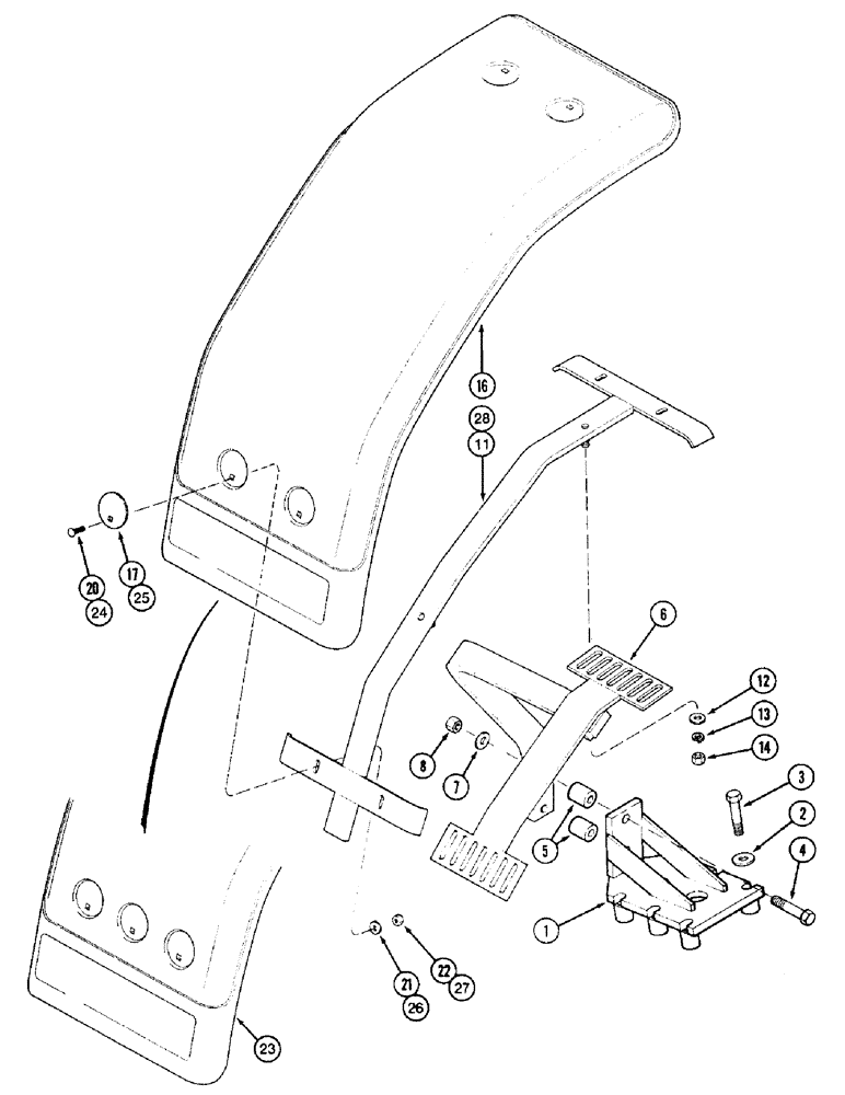 Схема запчастей Case IH 8930 - (9-032) - FRONT FENDERS, MFD TRACTOR (09) - CHASSIS/ATTACHMENTS