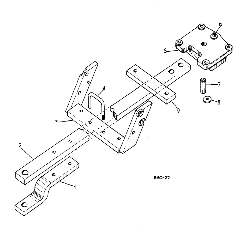 Схема запчастей Case IH 885 - (09-018) - SWINGING DRAWBAR, ATTACHMENT, SWINGING DRAWBAR (12) - FRAME