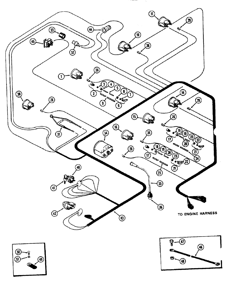 Схема запчастей Case IH 1370 - (054) - INSTRUMENTS AND WIRING, 504BDT, DIESEL ENGINE (04) - ELECTRICAL SYSTEMS