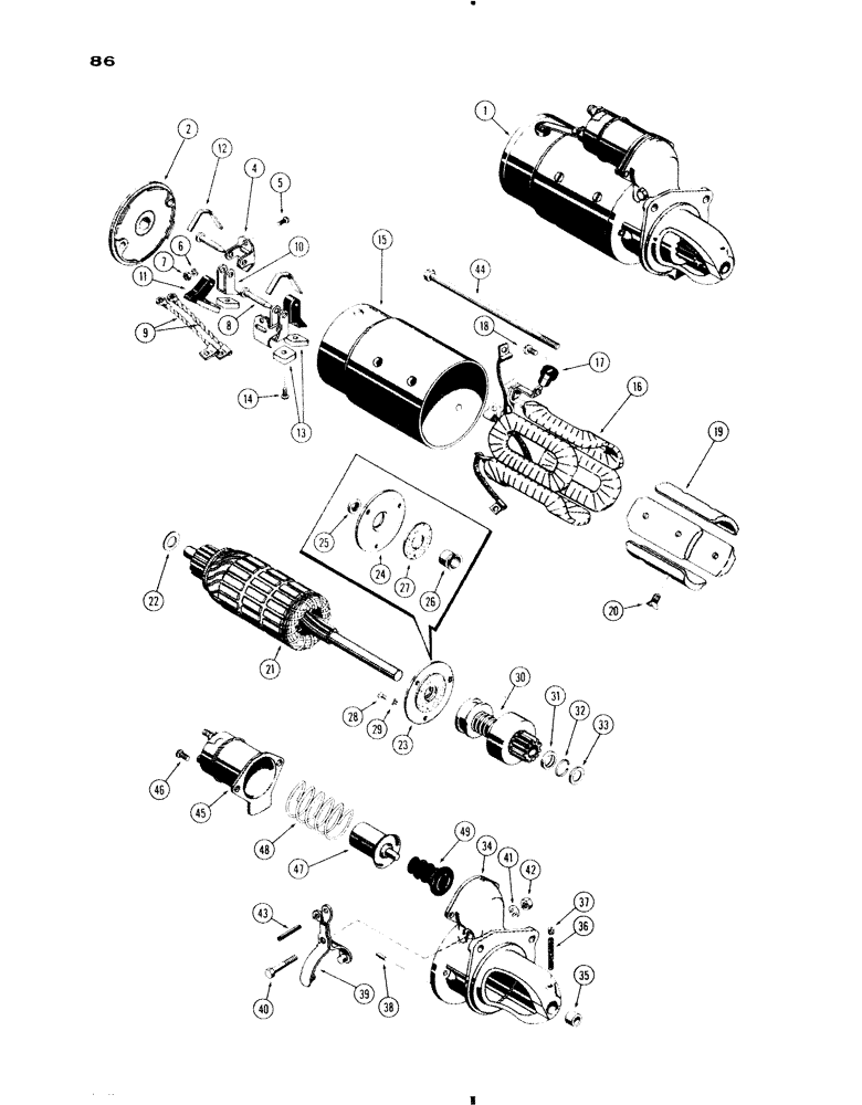 Схема запчастей Case IH 730 SERIES - (086) - A57092 STARTER, 251 AND 284 SPARK IGNITION ENGINES, 1ST USED TRAC. S/N 8314293 (04) - ELECTRICAL SYSTEMS