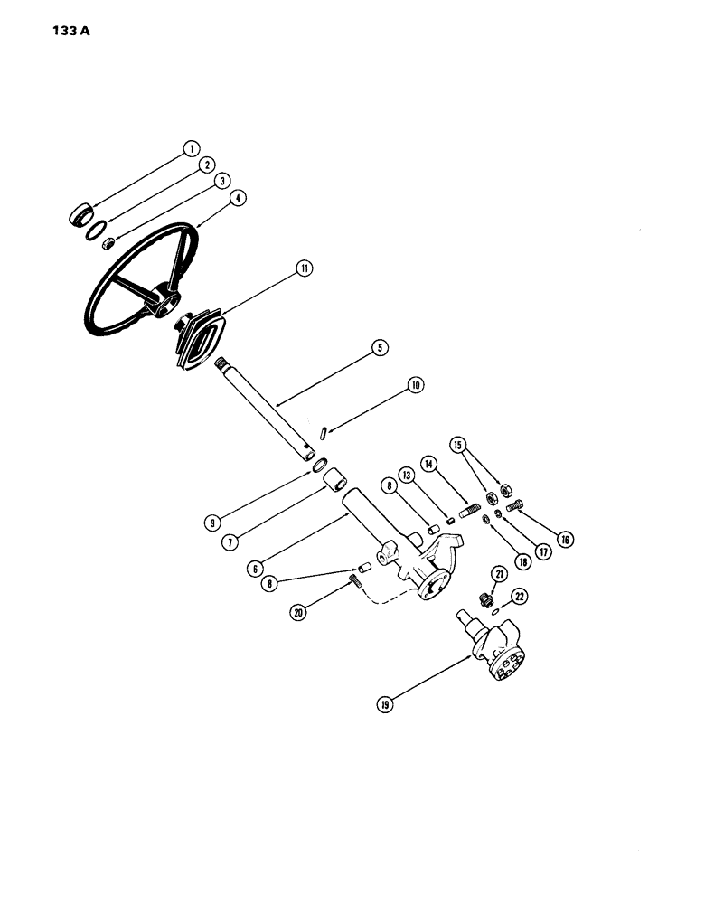 Схема запчастей Case IH 870 - (133A) - RIGID STEERING COLUMN, USED PRIOR TO TRACTOR SERIAL NUMBER 8693001 (05) - STEERING