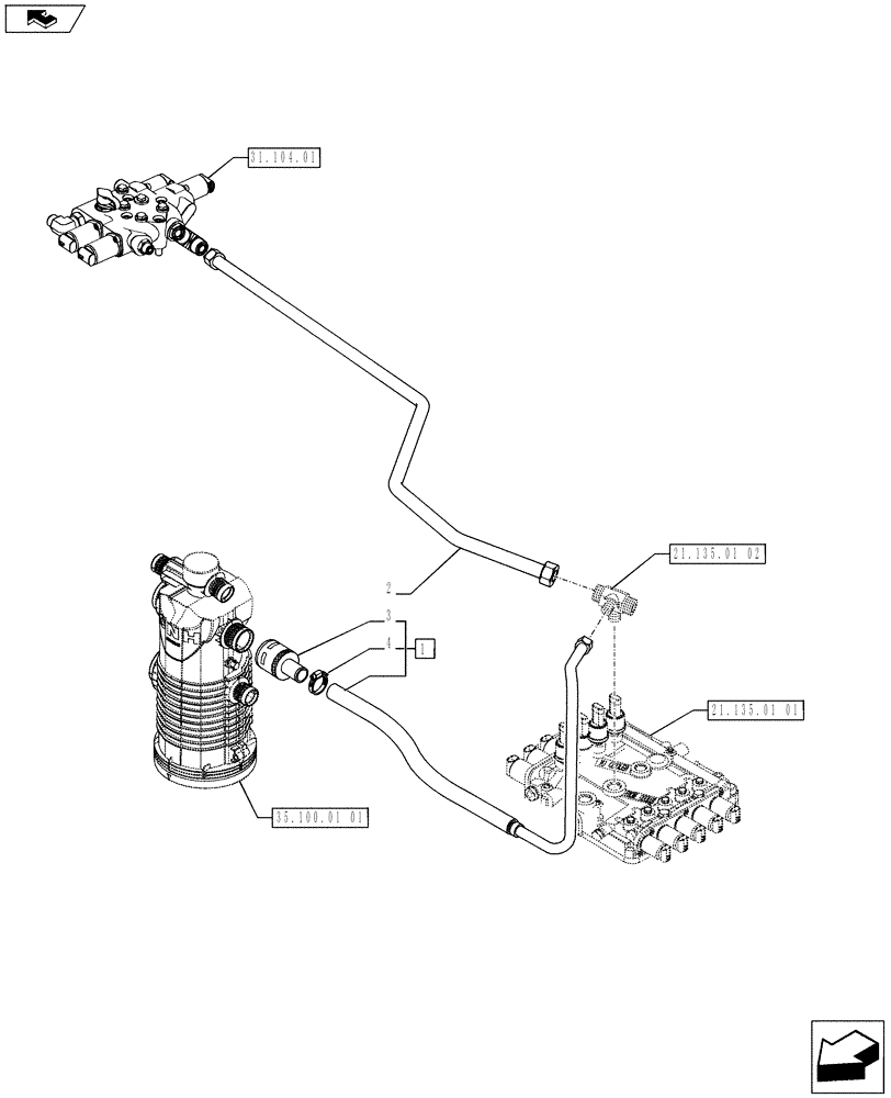 Схема запчастей Case IH PUMA 185 - (21.105.01[01]) - GEARBOX LUBRICATION - PIPES (21) - TRANSMISSION