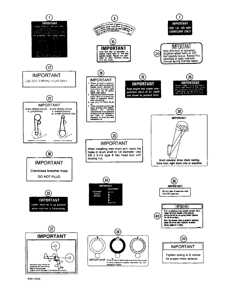 Схема запчастей Case IH 1666 - (9H-32) - DECALS, IMPORTANT INSTRUCTIONS (12) - CHASSIS