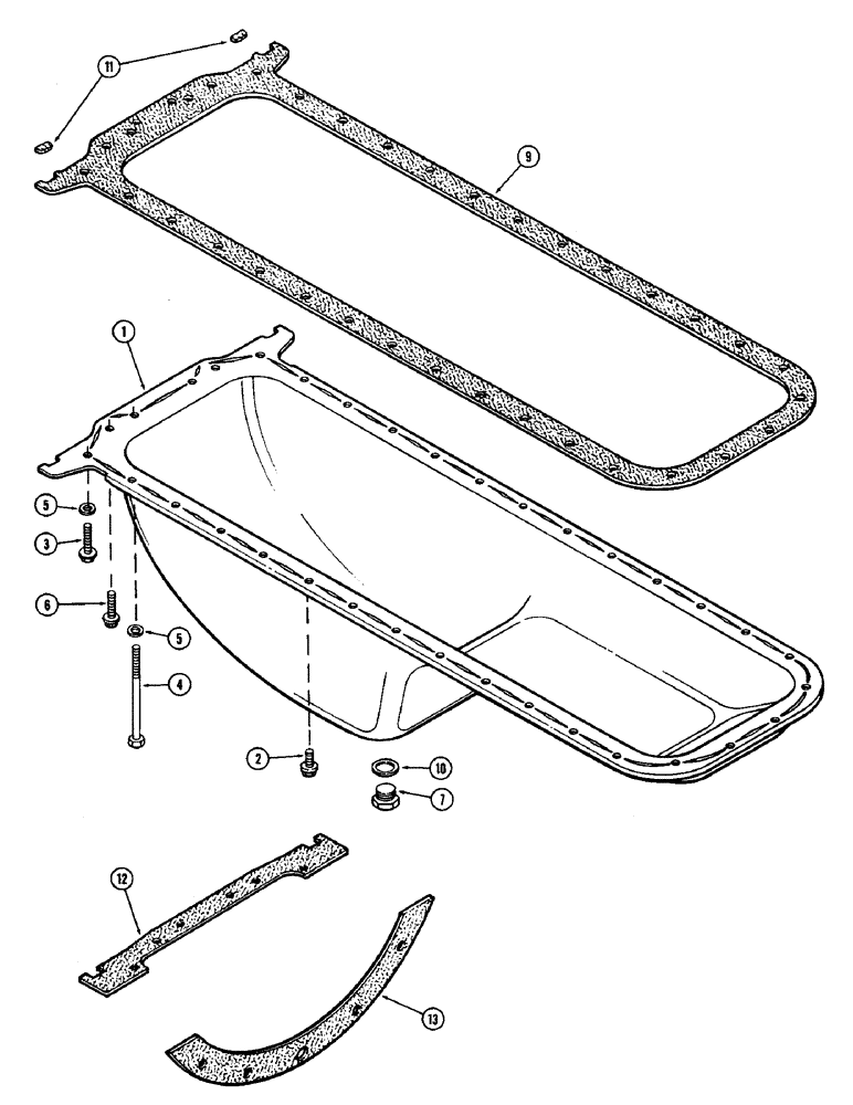 Схема запчастей Case IH 2590 - (2-50) - OIL PAN AND GASKETS, 504BDT, DIESEL ENGINE (02) - ENGINE