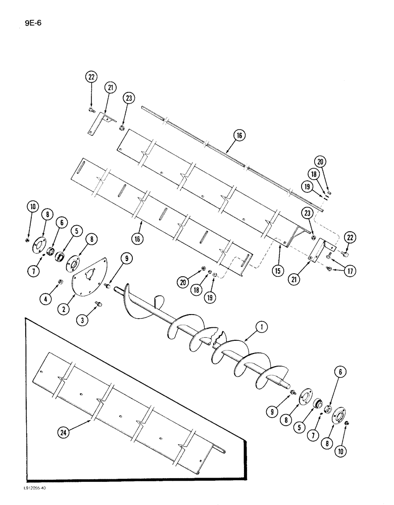 Схема запчастей Case IH 1640 - (9E-06) - BOTTOM AUGERS, GRAIN TANK (17) - GRAIN TANK & UNLOADER