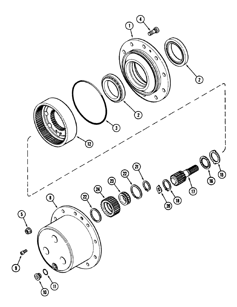 Схема запчастей Case IH 2096 - (5-134) - FRONT AXLE PLANETARIES AND HUB, MFD TRACTORS (05) - STEERING