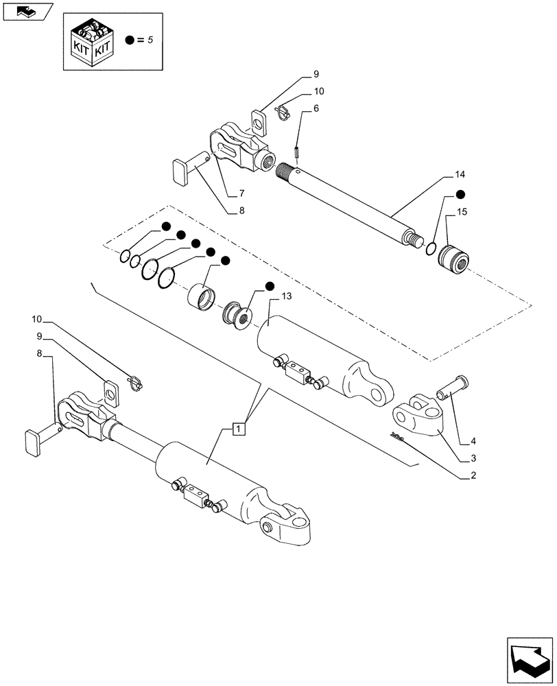 Схема запчастей Case IH PUMA 170 - (35.124.01[03]) - RH LIFT ROD AND LINK HYD. ADJUST W/ELEC. CONTROL - HYD. RH LIFT ROD AND TOP LINK (VAR.728484) (35) - HYDRAULIC SYSTEMS