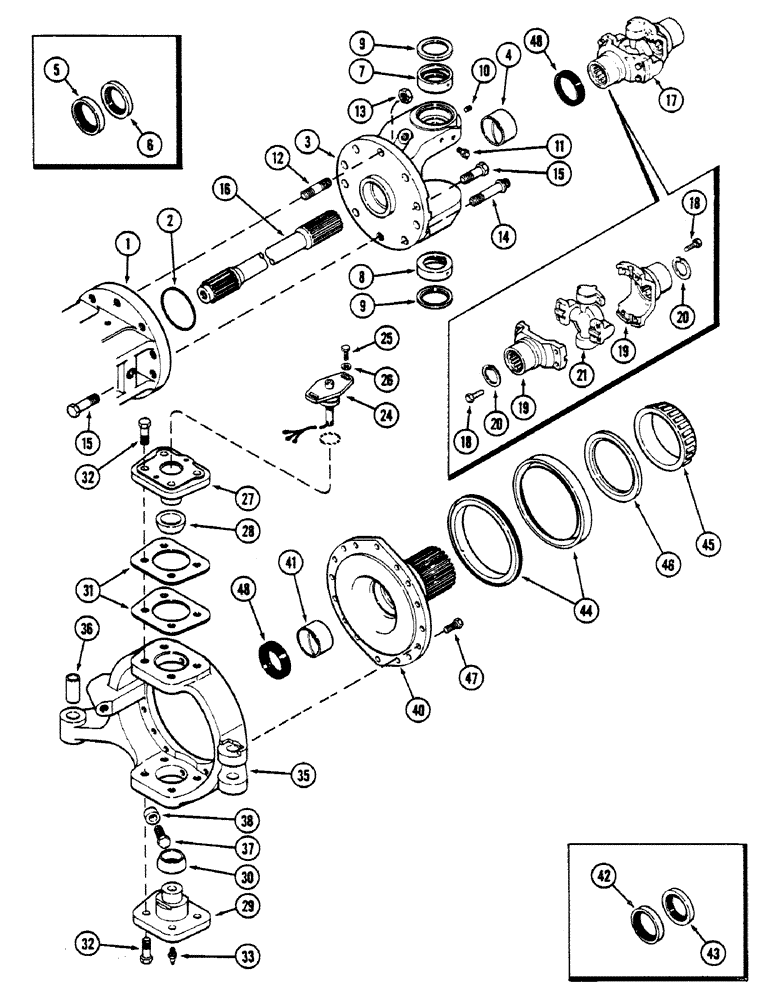 Схема запчастей Case IH 4694 - (6-234) - REAR AXLE ASSEMBLY, LEFT TRUNNION AND SPINDLE, TRUNNION WITH BUSHING (06) - POWER TRAIN