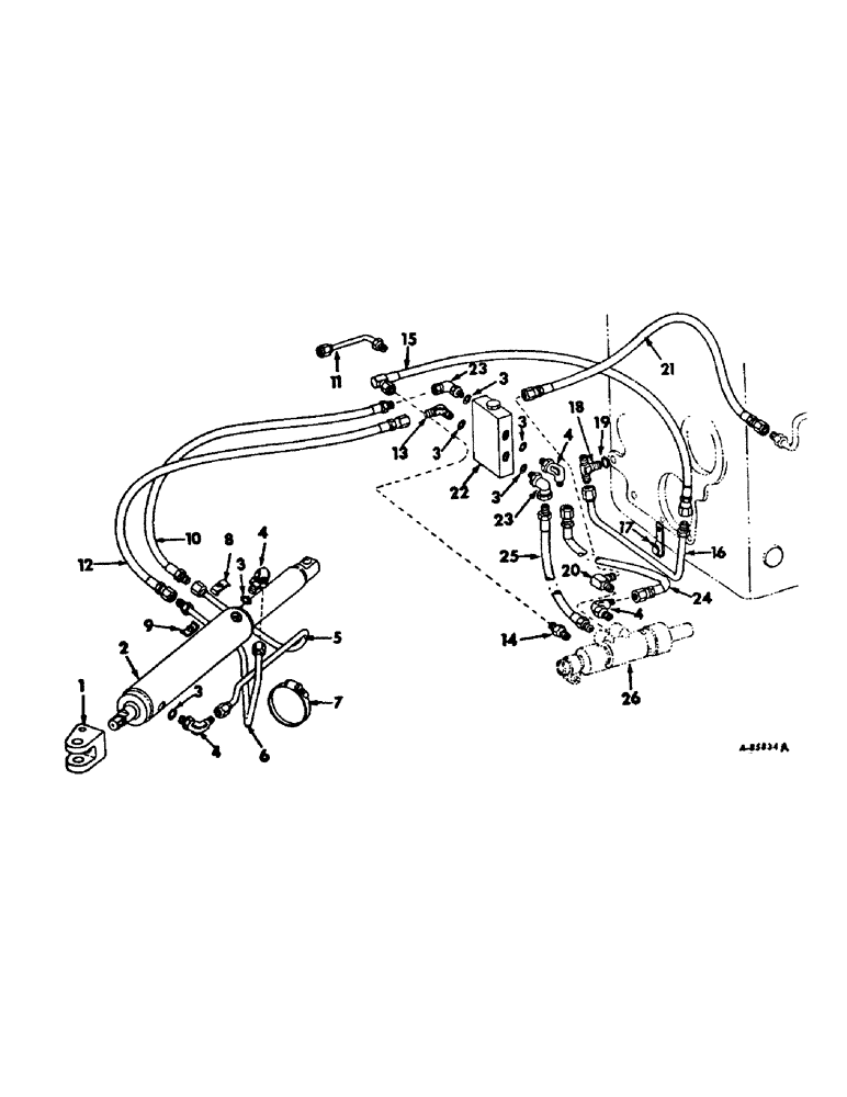 Схема запчастей Case IH 4166 - (10-12) - HYDRAULICS, REAR STEERING CYLINDER AND CONNECTIONS (07) - HYDRAULICS