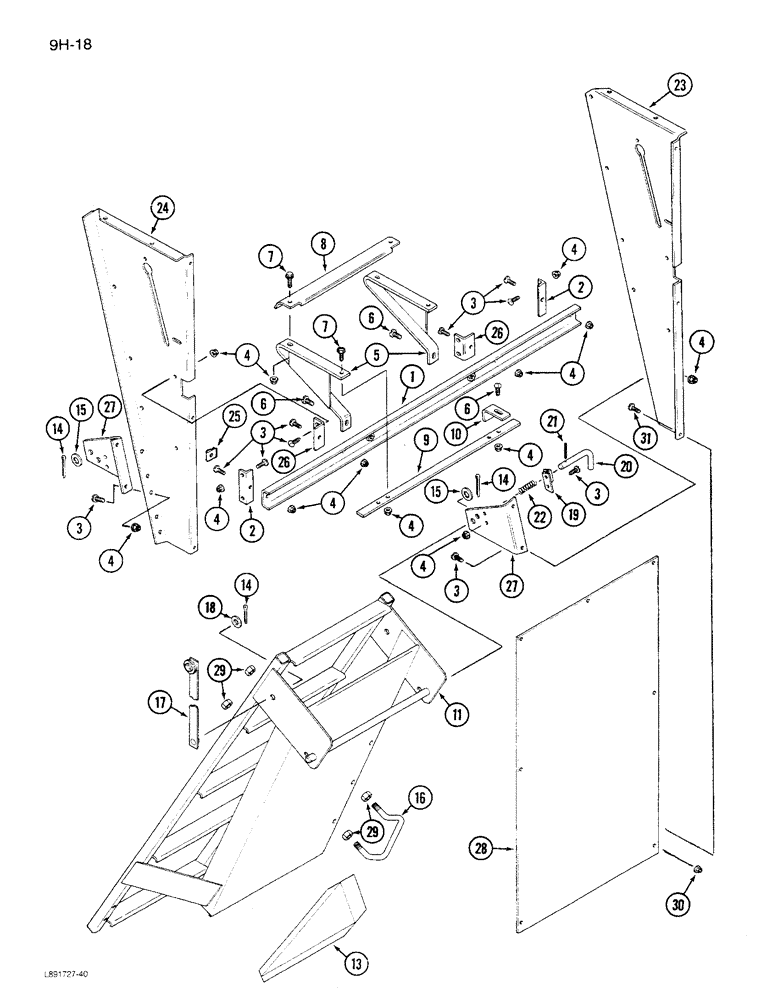 Схема запчастей Case IH 1680 - (9H-18) - SERVICE LADDER (12) - CHASSIS