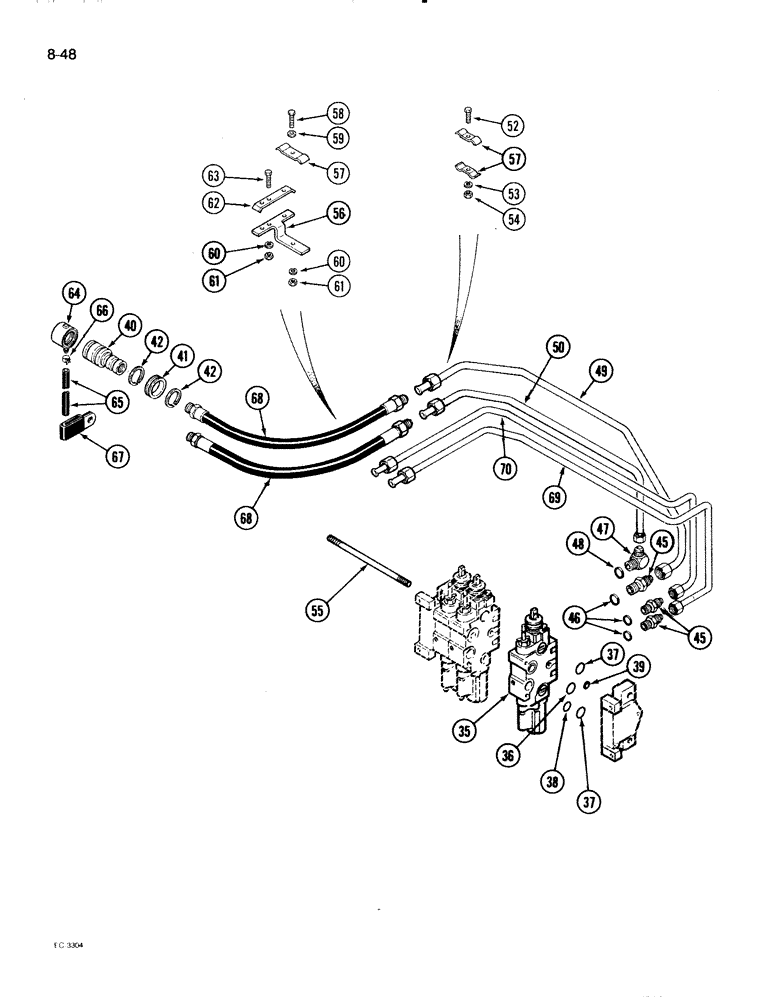 Схема запчастей Case IH 2096 - (8-048) - REMOTE ADD-ON ATTACHMENT, NO. THREE OR NO. FOUR CIRCUIT, WITHOUT LOAD CHECK (CONTD) (08) - HYDRAULICS