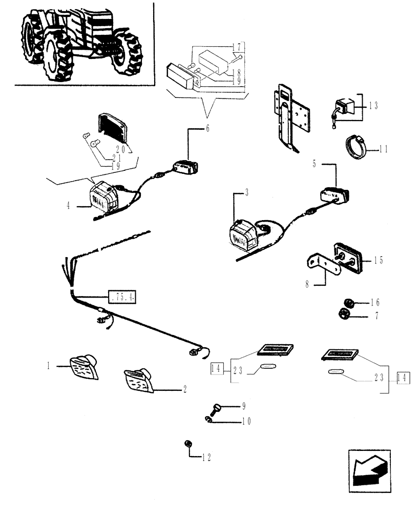 Схема запчастей Case IH JX80 - (1.75.6) - LIGHTING APPLIANCES (06) - ELECTRICAL SYSTEMS