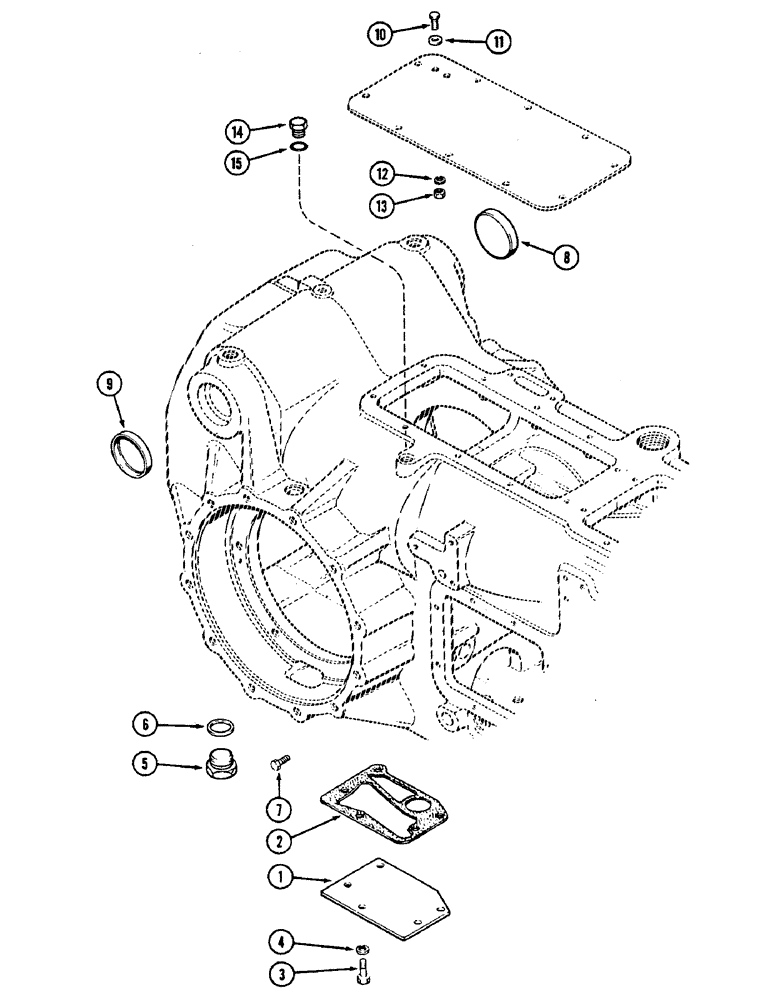 Схема запчастей Case IH 2290 - (6-250) - TRANSMISSION COVERS AND HARDWARE, TRACTORS WITHOUT HITCH (06) - POWER TRAIN