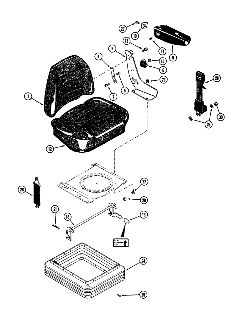 Схема запчастей Case IH 3294 - (9-394) - OPERATOR SEAT, AIR/OIL SUSPENSION, PRIOR TO P.I.N. 9938101 (09) - CHASSIS/ATTACHMENTS