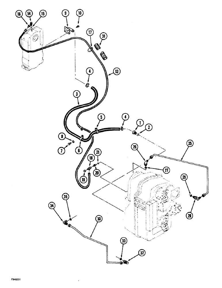 Схема запчастей Case IH 9280 - (6-083A) - TRANSMISSION LUBE TRANSMISSION TO PTO TRANSFER CASE SYNCROSHIFT TRACTORS (06) - POWER TRAIN