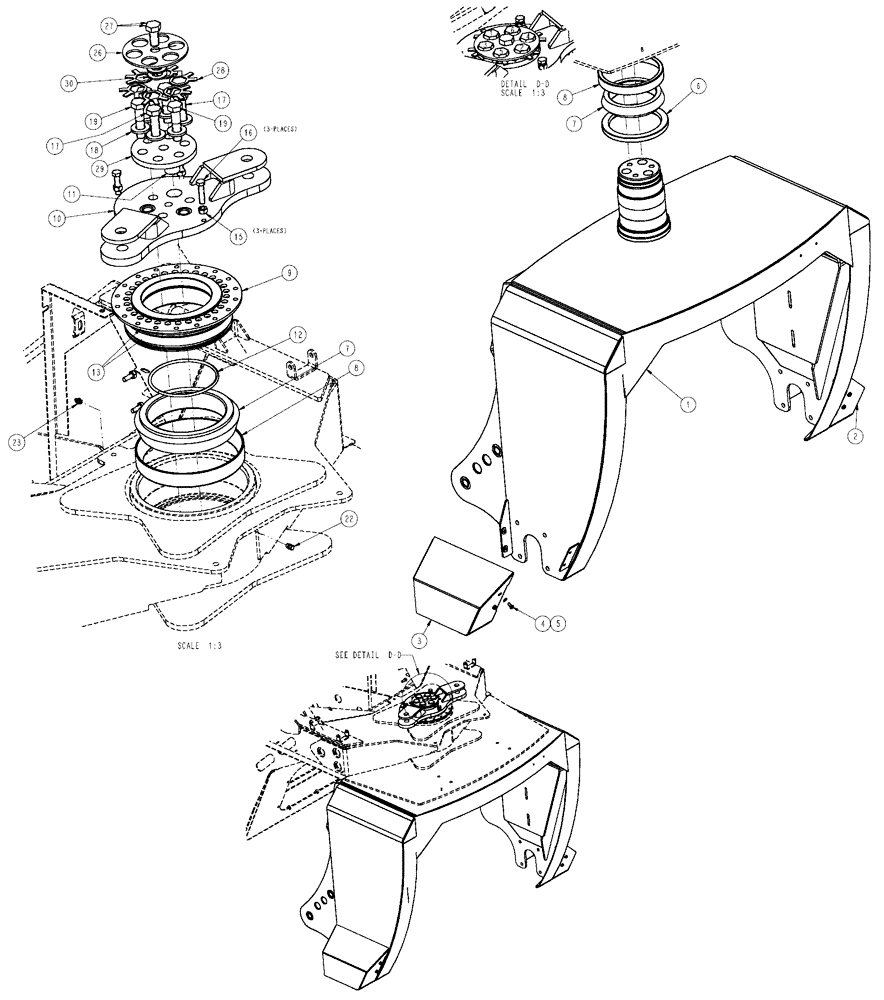 Схема запчастей Case IH TITAN 3020 - (04-010[01]) - FRONT FORK GROUP Frame & Suspension