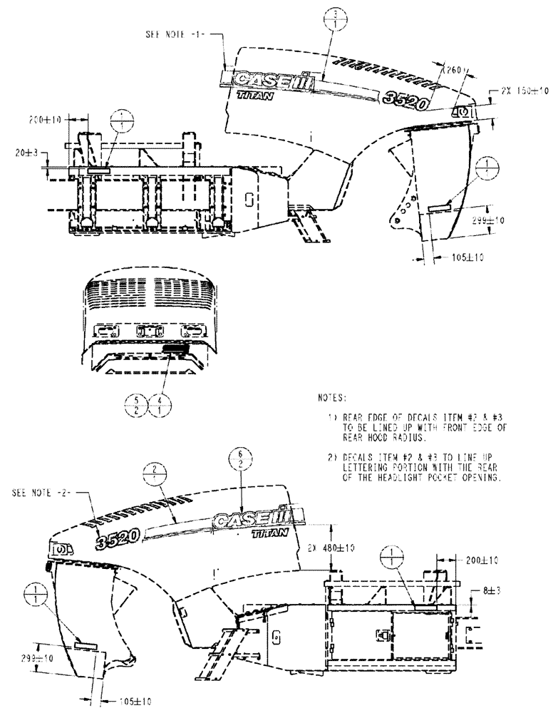 Схема запчастей Case IH TITAN 3020 - (09-002) - EXTERIOR COSMETICS GROUP, TITAN 3520 (13) - DECALS