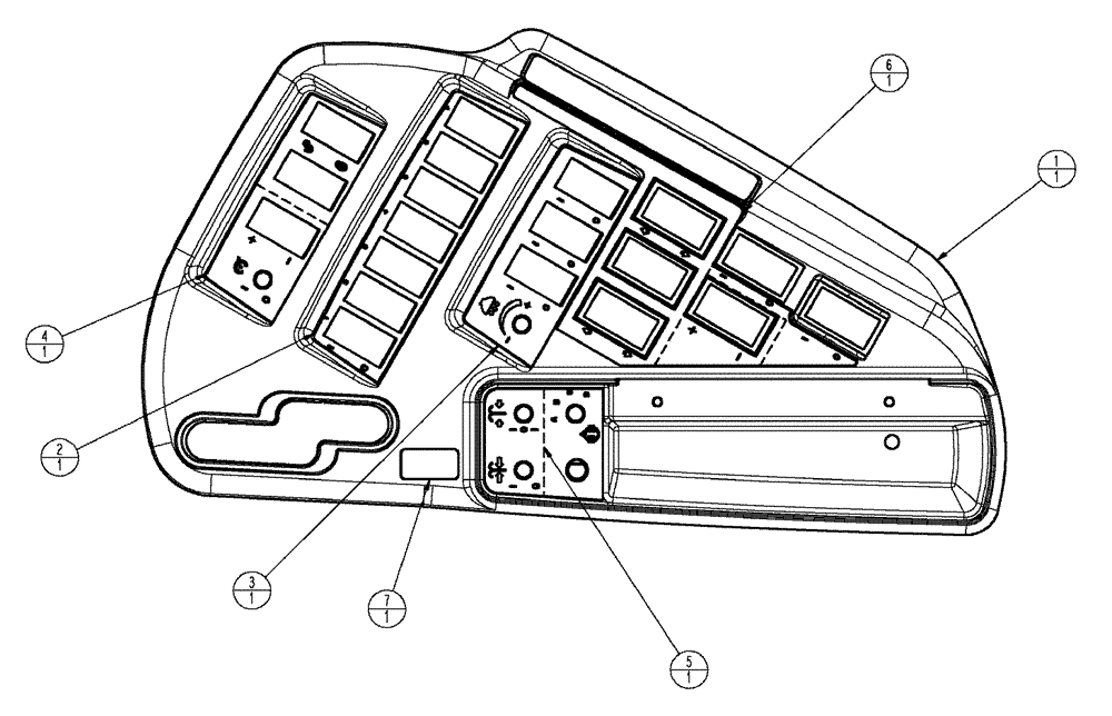 Схема запчастей Case IH TITAN 4520 - (01-058) - COVER ASSEMBLY, R.H. CONSOLE, LIQUID (10) - CAB